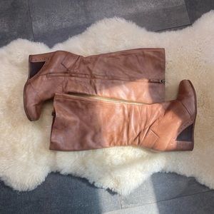 UGG Womens Marbled Brown Kendrick 1001881 Wedge Heeled Zip Up Knee High US 9